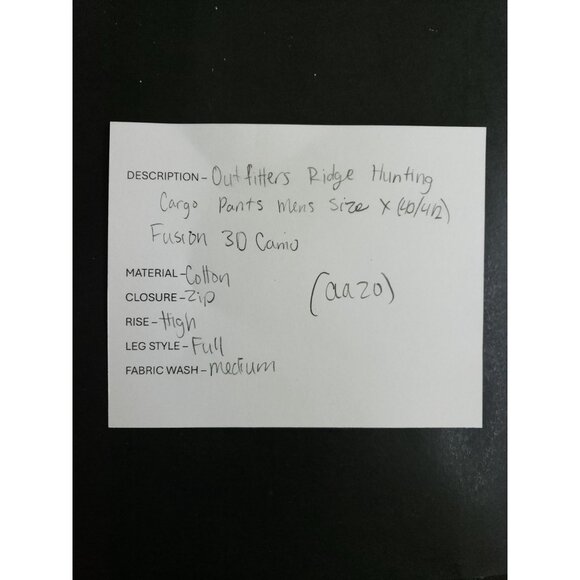 Outfitters Ridge Hunting Cargo Pants Mens XL (40/42) Fusion 3D Camo - Picture 10 of 10